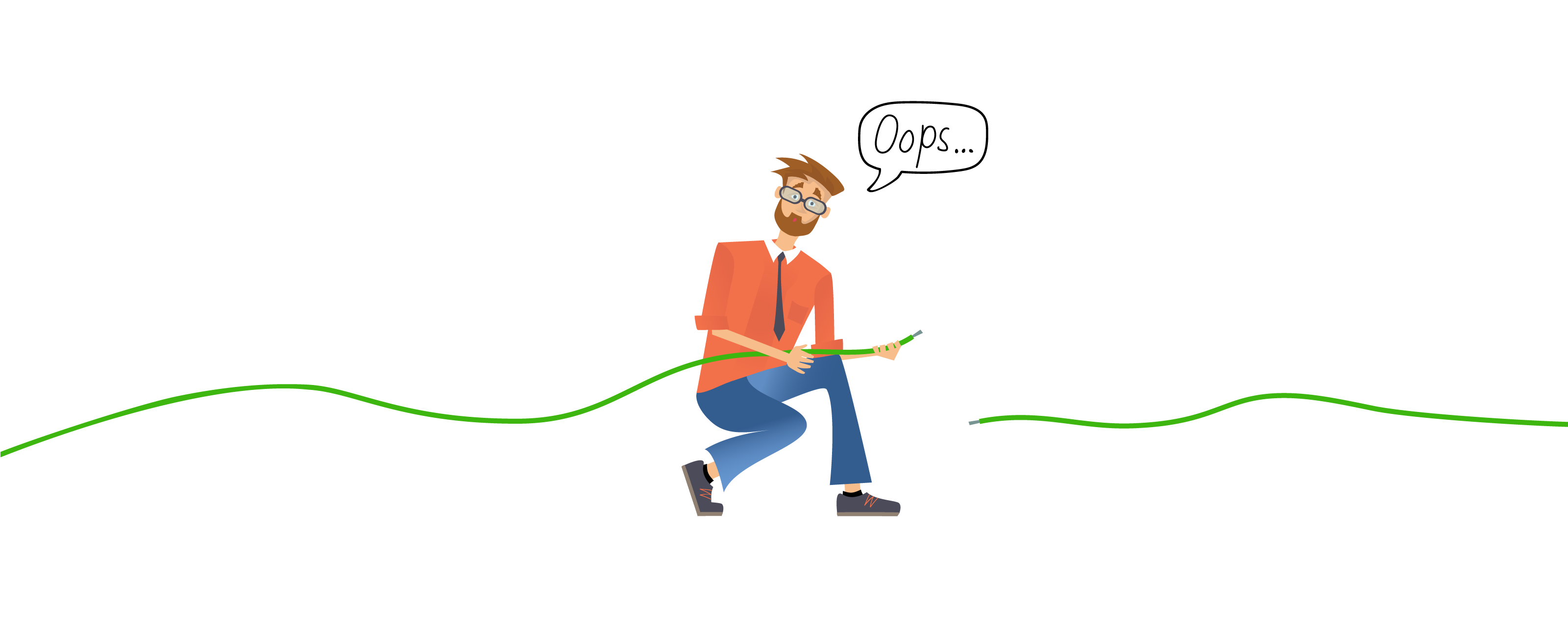 Murrelektronik medarbejder holder et defekt kabel